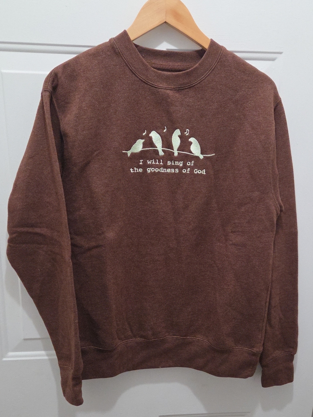 Brown Bird Graphic Crewneck Sweatshirt S